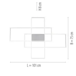 Paul Neuhaus, Q-INIGO, 100x75cm, LED-Deckenleuchte, dimmbar, Smart Home