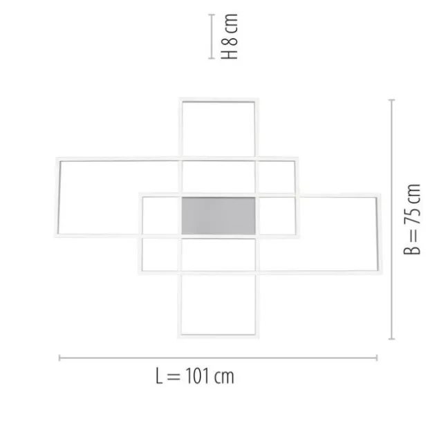 Paul Neuhaus, Q-INIGO, 100x75cm, LED-Deckenleuchte, dimmbar, Smart Home