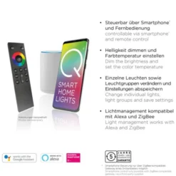 Paul Neuhaus, Q-KAAN, LED Deckenleuchte, stahl, Smart Home
