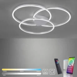 Paul Neuhaus, Q-KATE, LED-Deckenleuchte, 3 Leuchtringe, Smart Home