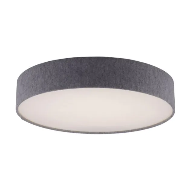 Paul Neuhaus, Q-KIARA ,LED-Deckenleuchte, grau, Ø 58cm, Stoffschirm, Smart Home