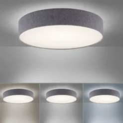 Paul Neuhaus, Q-KIARA ,LED-Deckenleuchte, grau, Ø 58cm, Stoffschirm, Smart Home