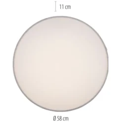 Paul Neuhaus, Q-KIARA ,LED-Deckenleuchte, grau, Ø 58cm, Stoffschirm, Smart Home