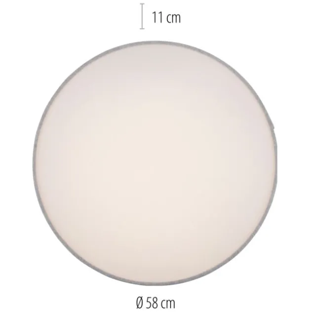 Paul Neuhaus, Q-KIARA ,LED-Deckenleuchte, grau, Ø 58cm, Stoffschirm, Smart Home