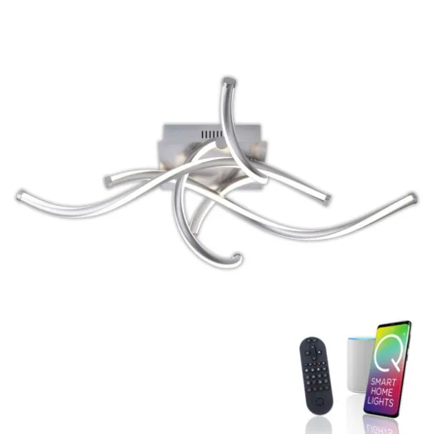 Paul Neuhaus, Q-MALINA, LED-Deckenleuchte, stahl, dimmbar, modern, Smart Home