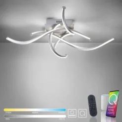Paul Neuhaus, Q-MALINA, LED-Deckenleuchte, stahl, dimmbar, modern, Smart Home