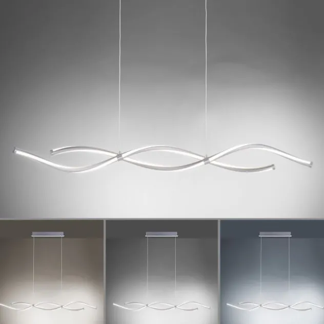 Paul Neuhaus, Q-MALINA, LED-Pendelleuchte, Wellen Design, modern, Smart Home