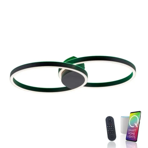 Paul Neuhaus Q MARKO LED Deckenleuchte Smart Home rund schwarz dimmbar RGB