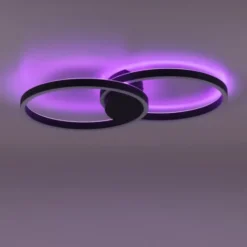 Paul Neuhaus Q MARKO LED Deckenleuchte Smart Home rund schwarz dimmbar RGB