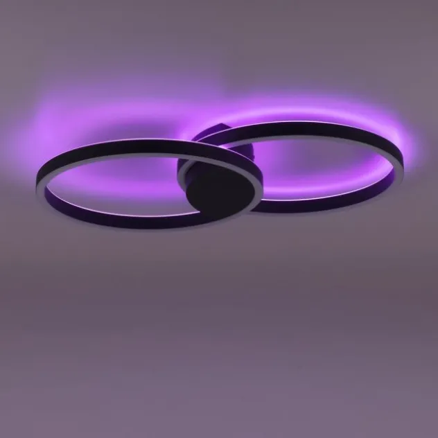 Paul Neuhaus Q MARKO LED Deckenleuchte Smart Home rund schwarz dimmbar RGB