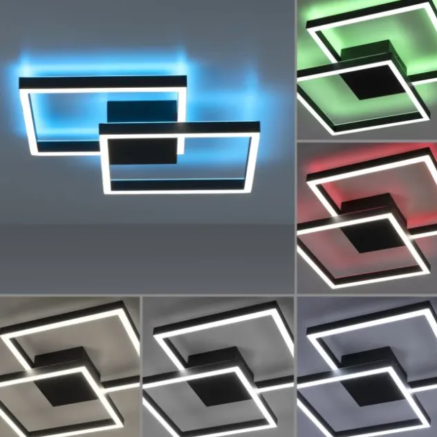 Paul Neuhaus Q MARKO LED Deckenleuchte Smart Home eckig schwarz dimmbar RGB