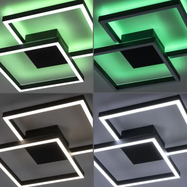 Paul Neuhaus Q MARKO LED Deckenleuchte Smart Home eckig schwarz dimmbar RGB
