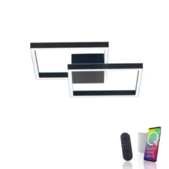 Paul Neuhaus Q MARKO LED Deckenleuchte Smart Home eckig schwarz dimmbar RGB