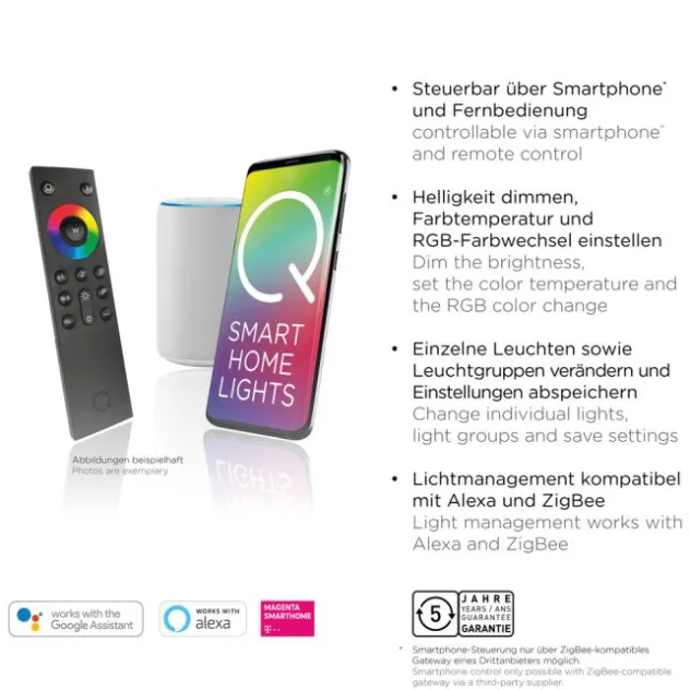 Paul Neuhaus, Q-MIA, LED-Wandleuchte, anthrazit, drehbar, modern, Smart Home