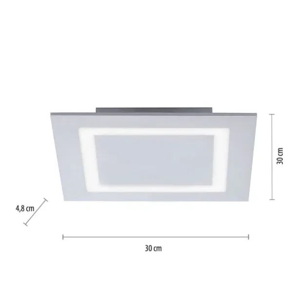 Paul Neuhaus, Q-MIRAN, Smart Home, LED-Deckenleuchte, 30x30cm, Fernbedienung, aluminium