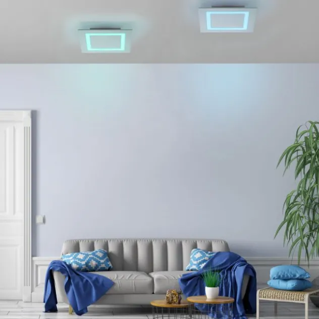 Paul Neuhaus, Q-MIRAN, Smart Home, LED-Deckenleuchte, 30x30cm, Fernbedienung, aluminium