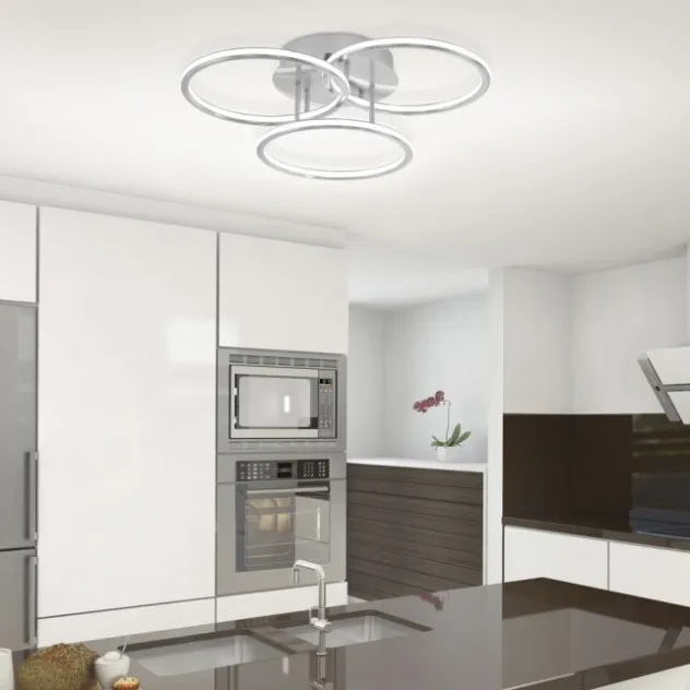 Paul Neuhaus, Q-NEVIO, LED-Deckenleuchte, 3-flg, silber, CCT, Smart Home