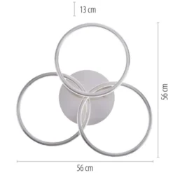 Paul Neuhaus, Q-NEVIO, LED-Deckenleuchte, 3-flg, silber, CCT, Smart Home