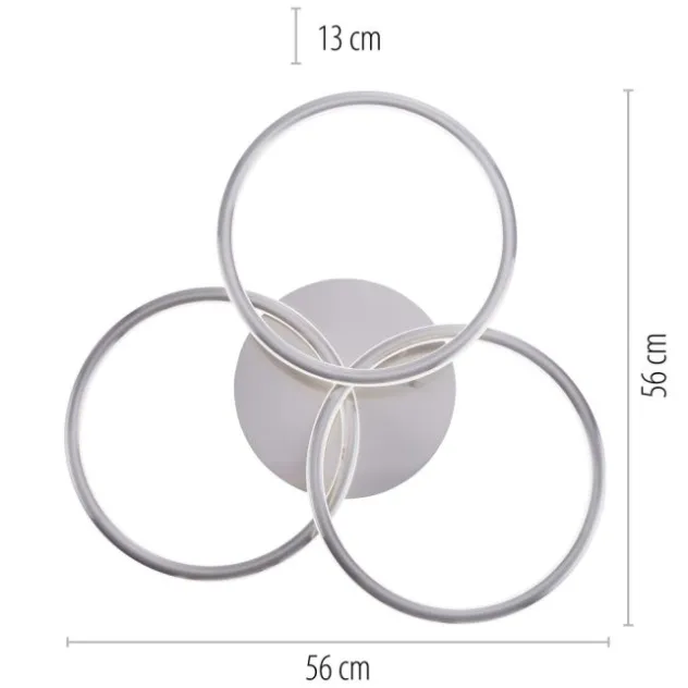 Paul Neuhaus, Q-NEVIO, LED-Deckenleuchte, 3-flg, silber, CCT, Smart Home