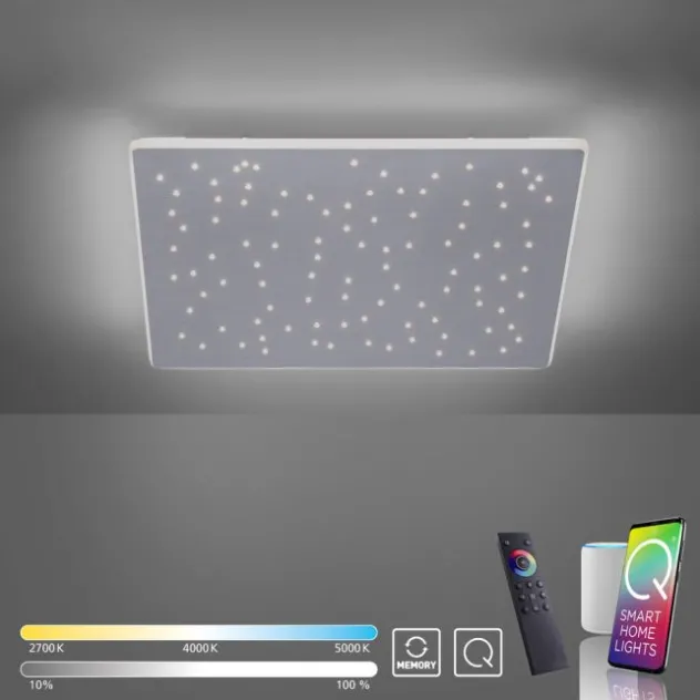 Paul Neuhaus, Q-NIGHTSKY, LED-Deckenleuchte, 60x60 cm, Smart Home