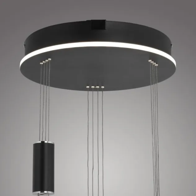 Paul Neuhaus Q Pendelleuchte Smart Home schwarz rund 3 flammig