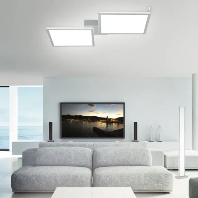 Paul Neuhaus, Q-ROSA, LED-Deckenleuchte, CCT, stahlfarben, Smart Home