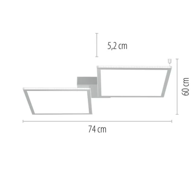 Paul Neuhaus, Q-ROSA, LED-Deckenleuchte, CCT, stahlfarben, Smart Home