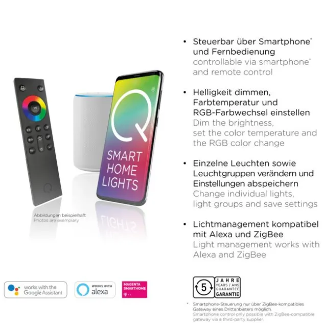 Paul Neuhaus, Q-TETRA, LED-Wandleuchte, dimmbar, Smart Home, MASTER