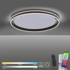 Paul Neuhaus,Q-VITO, LED-Deckenleuchte, anthrazit, Ø 79cm, rund, Smart Home