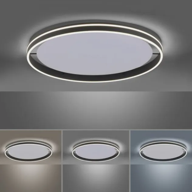 Paul Neuhaus,Q-VITO, LED-Deckenleuchte, anthrazit, Ø 79cm, rund, Smart Home