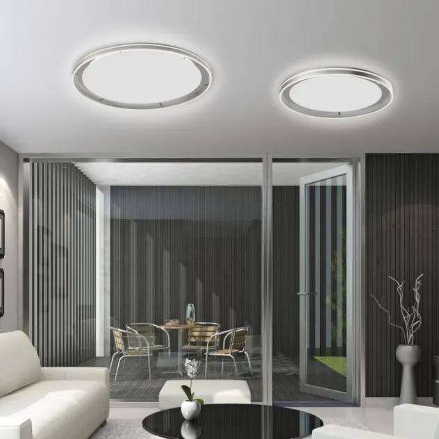 Paul Neuhaus, Q-VITO, LED-Deckenleuchte, Ø 59cm, stahlfarben, Smart Home