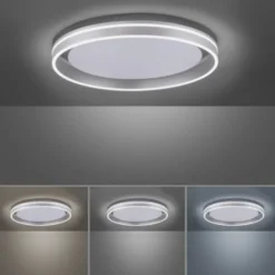 Paul Neuhaus, Q-VITO, LED-Deckenleuchte, Ø 59cm, stahlfarben, Smart Home