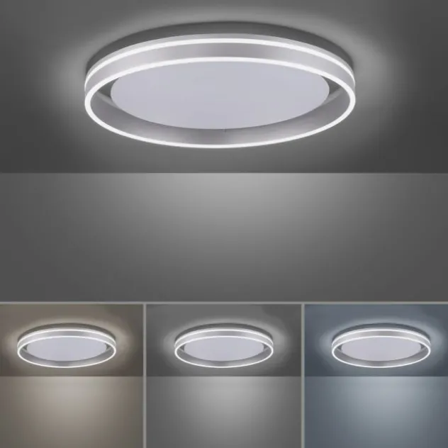 Paul Neuhaus, Q-VITO, LED-Deckenleuchte, Ø 59cm, stahlfarben, Smart Home