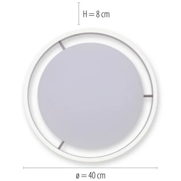 Paul Neuhaus, Q-VITO, LED-Deckenleuchte, Ø 40cm, stahlfarben, rund, Smart Home