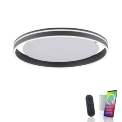 Paul Neuhaus, Q-VITO, LED-Deckenleuchte, anthrazit, Ø 59cm, rund, Smart Home