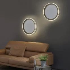 Paul Neuhaus, Q-VITO, LED-Deckenlampe, Ø 79cm, stahlfarben, rund, Smart Home