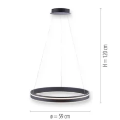 Paul Neuhaus, Q-VITO, LED-Pendelleuchte, anthrazit, Ø 59cm, dimmbar, Smart Home