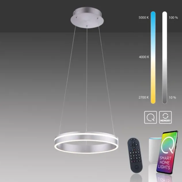 Paul Neuhaus, Q-VITO, LED-Pendelleuchte, Ringform, Ø 40cm, Smart Home
