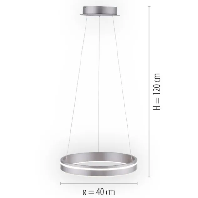 Paul Neuhaus, Q-VITO, LED-Pendelleuchte, Ringform, Ø 40cm, Smart Home