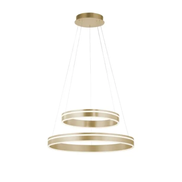 Paul Neuhaus Q VITO LED Pendelleuchte Smart Home messing matt rund doppel Ring Fernbedienung
