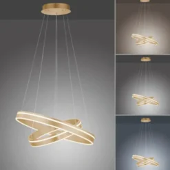 Paul Neuhaus Q VITO LED Pendelleuchte Smart Home messing matt rund doppel Ring Fernbedienung