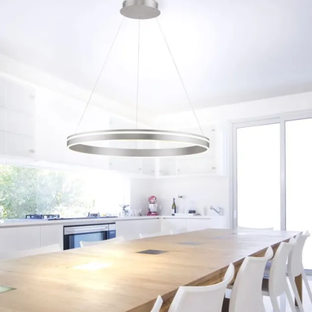 Paul Neuhaus, Q-VITO, LED-Pendelleuchte, Ø 79,4cm, silber, Smart Home