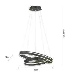 Paul Neuhaus Q VITO LED Pendellampe Smart Home anthrazit rund doppel Ring