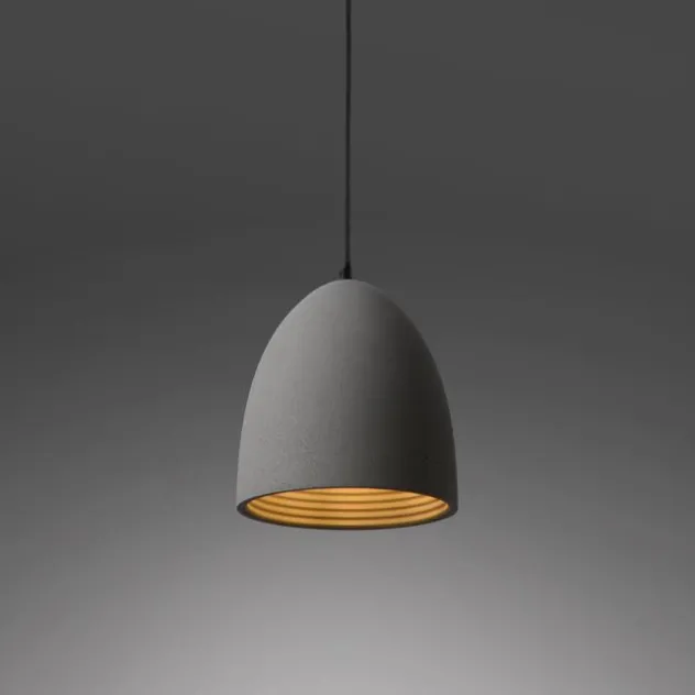 Pendelleuchte, betonfarben, E27, Schirm, 3-flammig, IP20
