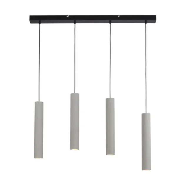 Pendelleuchte, betonfarben, GU10, Innenleuchte, 4-flammig