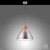 Pendelleuchte, eisenfarben, Holzdekor, Industrial-Stil, Retro Stil