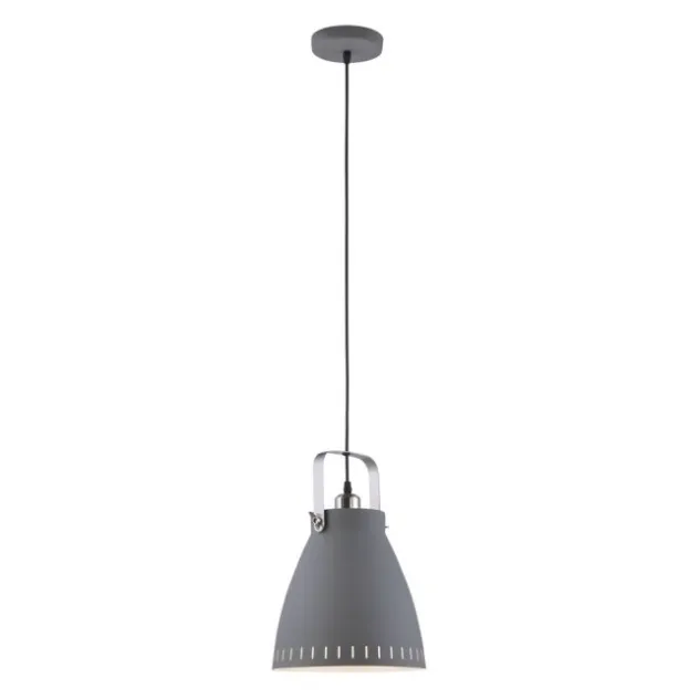 Pendelleuchte, grau, Ø 26,5cm, Retro-Stil, E27 Filament Leuchtmittel, Küche,