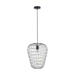 Pendelleuchte, Industrial Design, schwarz, Cage-Optik, höhenverstellbar