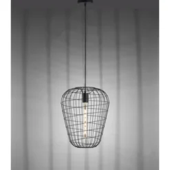 Pendelleuchte, Industrial Design, schwarz, Cage-Optik, höhenverstellbar