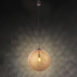 Pendelleuchte, Kugelform, Ø 40cm, goldfarben, brüniert, E27